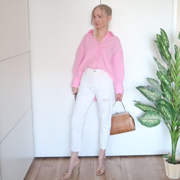 AGOLDE Jamie High Rise Cropped / Ankle Length Button Fly White Distresse… - Picture 11 of 16